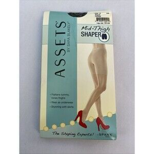 SPANX Assets Mid-Thigh Hi-Waist Shaper Black Slimming Shapewear NWT